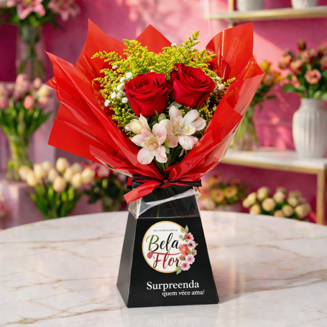 Arranjo 2 Rosas na Caixa